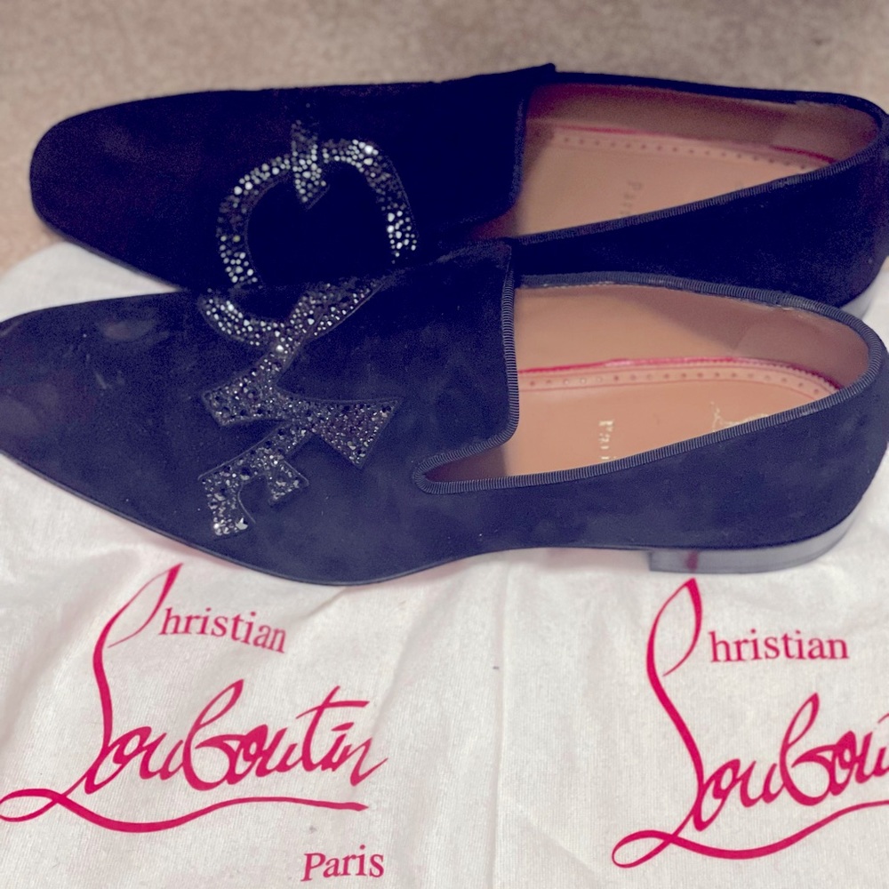 Christian Louboutin Mens causal Shoes (Love Embroidery )